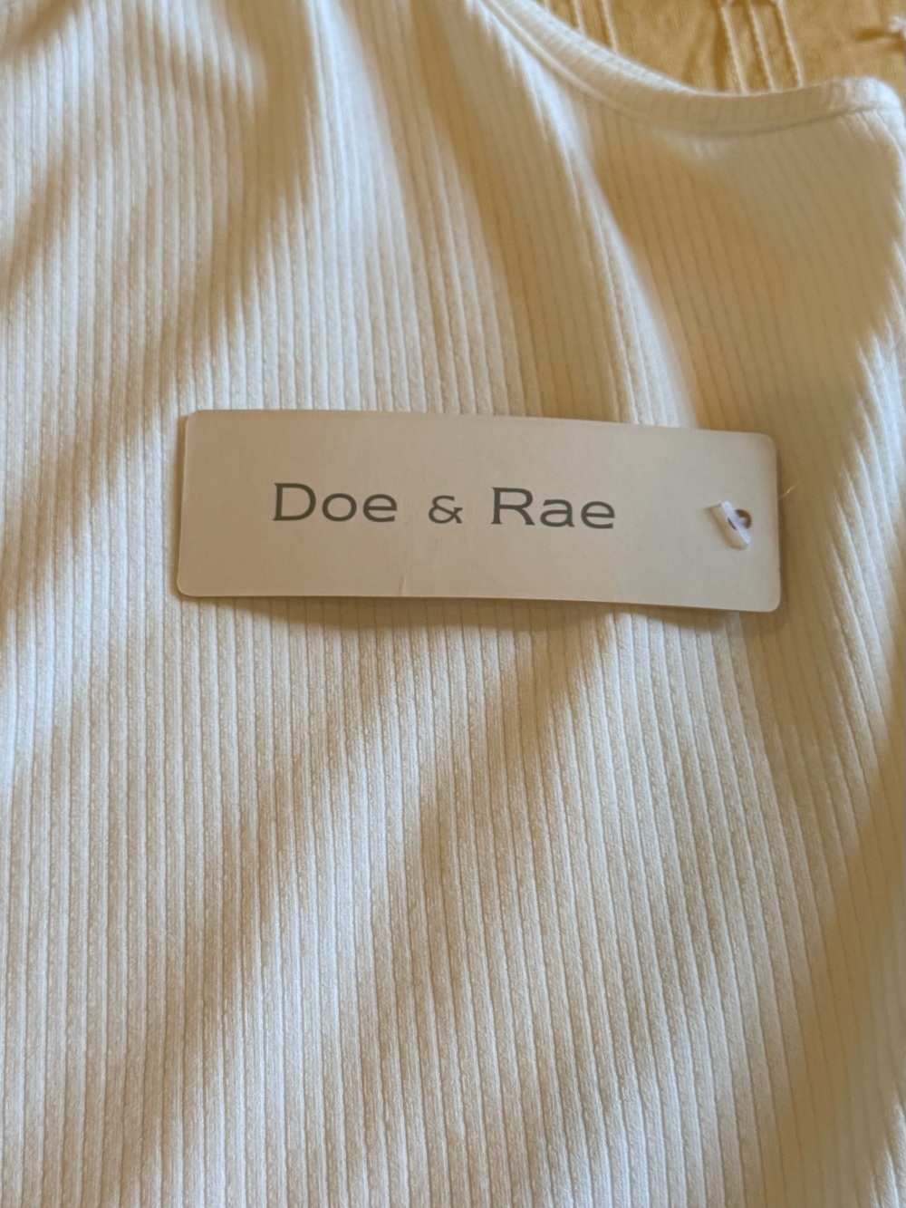 Doe & Rae White Asymmetrical One-Shoulder Ribbed Tank Top - Picture 2 of 4